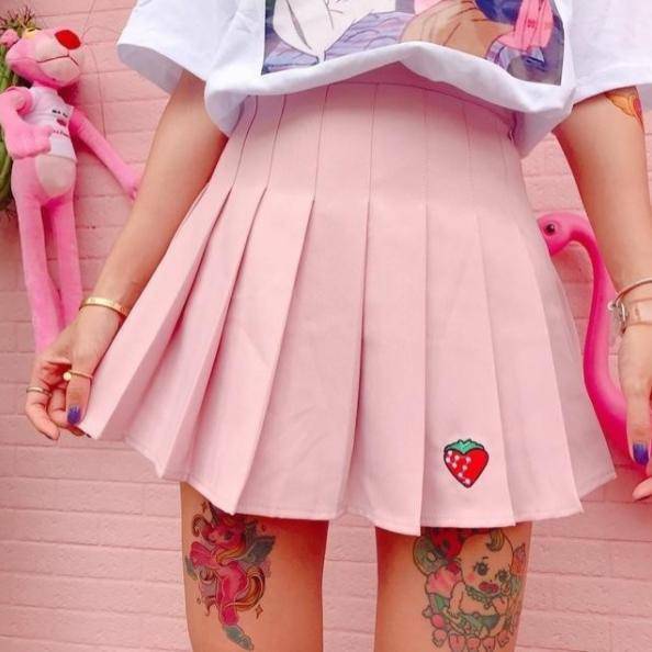 Strawberry Milk Bubble Skirt - Y2K Fashion & Coquette Aesthetic Outfit