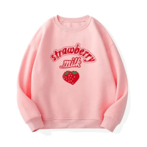 Strawberry Milk Jumper - Y2K Fashion, Coquette Style, Aesthetic Outfit