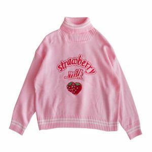 Strawberry Milk Sweater - Y2K Fashion, Coquette Style, Aesthetic Vibes