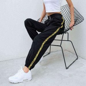 Trendy Black Baggy Pants for Y2K Fashion & Coquette Aesthetic Styles