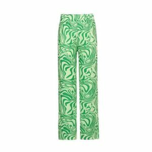 Trendy Green Y2K Straight Leg Pants - Acubi & Coquette Style