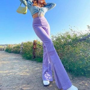 Trendy Purple Y2K Pants - Acubi Fashion & Coquette Style Essential