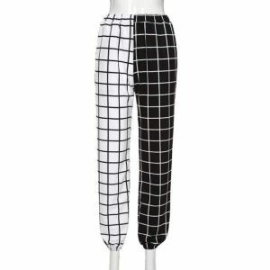 Trendy Y2K Fashion Black and White Pants - Coquette & Acubi Style