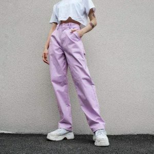 Trendy Y2K Fashion Lavender Pants - Coquette Style & Aesthetic Vibes