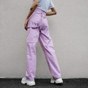 Trendy Y2K Fashion Lavender Pants - Coquette Style & Aesthetic Vibes