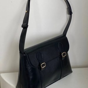 Vintage Faux Leather Messenger Bag - Y2K Fashion & Coquette Style