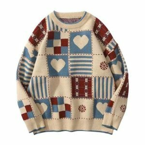 Vintage Heart Sweater - Y2K Fashion, Coquette Style, Aesthetic Clothing