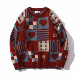 Vintage Heart Sweater - Y2K Fashion, Coquette Style, Aesthetic Clothing