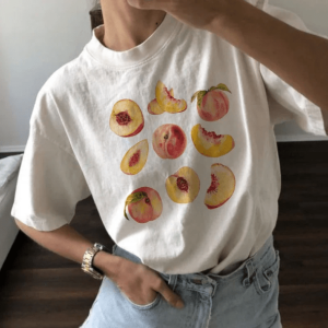 Vintage Peaches Y2K T-Shirt - Aesthetic Coquette Style for Every Occasion