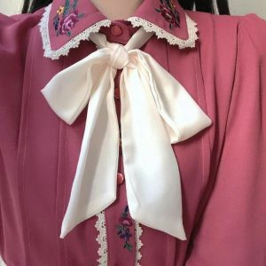 Vintage Rose Embroidered Y2K Shirt - Coquette & Acubi Aesthetic Fashion