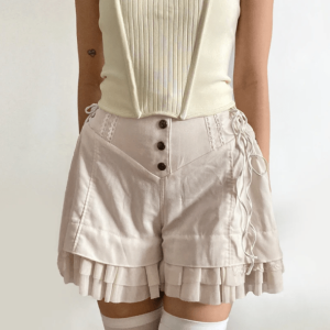 Vintage Y2K Coquette Bubble Shorts - Aesthetic Soft Girl Style