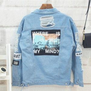 Where Is My Mind Y2K Jean Jacket - Acubi Fashion & Coquette Style