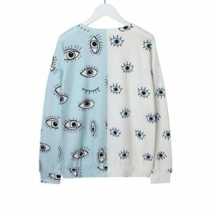 Y2K Aesthetic Eye Print Sweatshirt - Coquette & Acubi Style Top