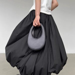 Y2K Bubble Midi Skirt - Dark Coquette Aesthetic for Trendy Outfits