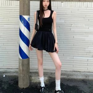 Y2K Bubble Mini Dress - Dark Coquette Aesthetic & Acubi Style