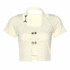 Y2K Butterfly Button Top | Acubi Fashion & Coquette Aesthetic Style