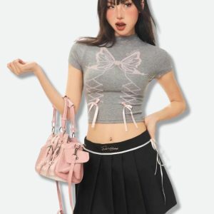 Y2K Butterfly Crop Top - Coquette Style Aesthetic for Trendy Outfits