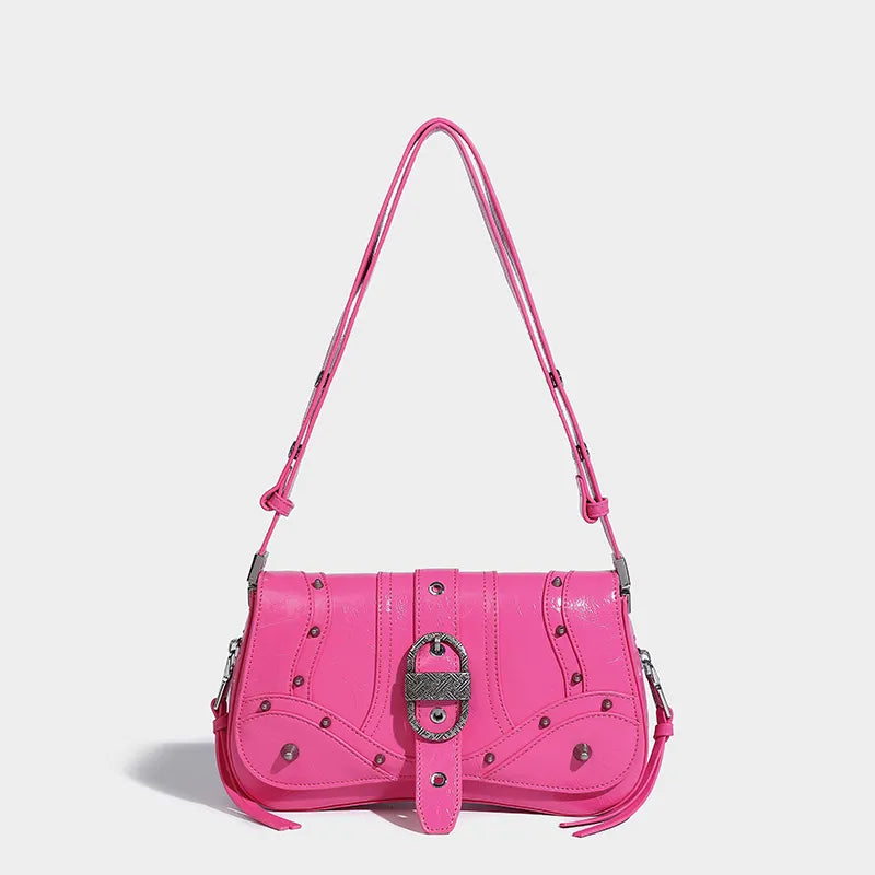 Y2K Candy Belted Baguette Bag - Coquette Style for Aesthetic Outfits