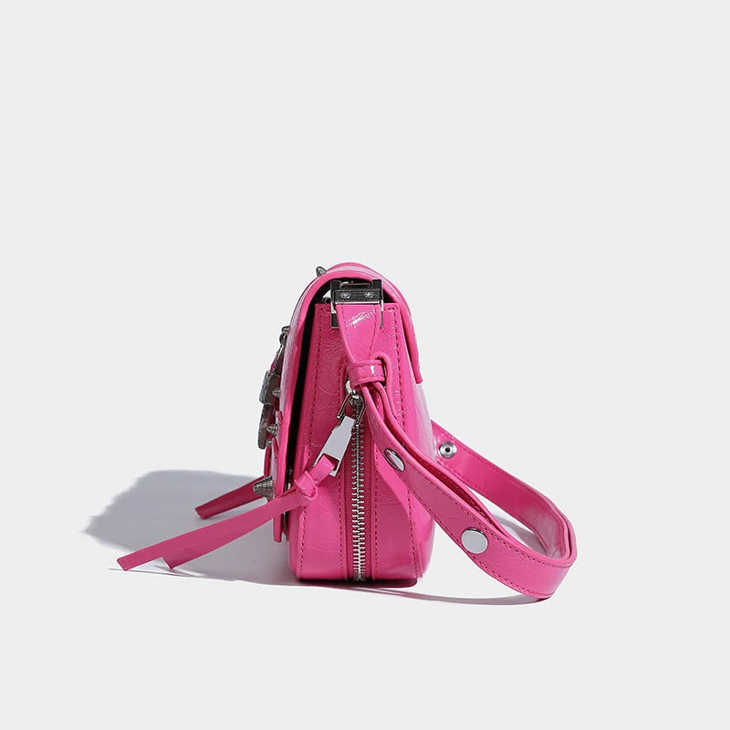 Y2K Candy Belted Baguette Bag - Coquette Style for Aesthetic Outfits