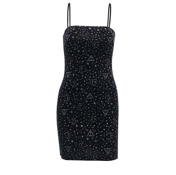 Y2K Constellation Dress: Dark Coquette Aesthetic with Soft Girl Vibes