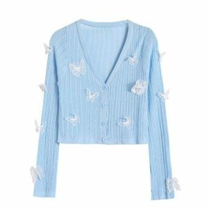 Y2K Coquette Butterfly Cardigan - Soft Girl Aesthetic Fashion Top