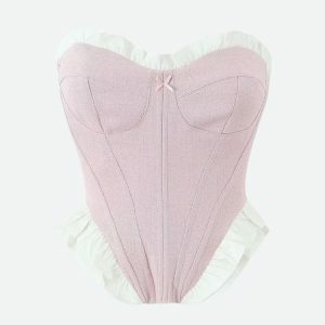 Y2K Coquette Pink Corset Top - Soft Girl Aesthetic Fashion Essential