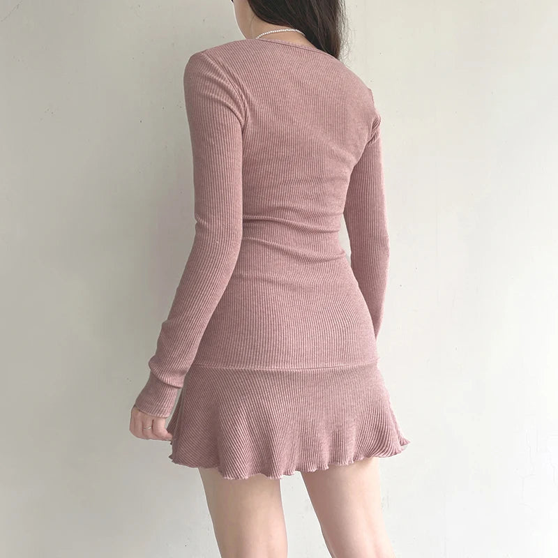 Y2K Coquette Pink Mini Dress - Soft Girl Aesthetic & Acubi Style