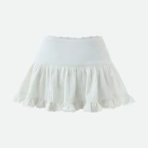 Y2K Coquette Ruffled Lace Mini Skirt - Soft Girl Aesthetic Fashion