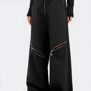 Y2K Cut Out Waist Pants - Dark Coquette Aesthetic for Trendy Outfits