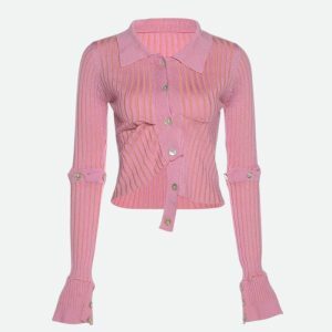 Y2K Detachable Sleeves Crop Cardigan - Acubi Fashion & Coquette Style