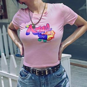 Y2K Fashion 90s Baby Girl Tee - Coquette Style Aesthetic Top