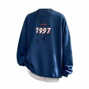 Y2K Fashion 90's Sweatshirt - Dark Coquette & Acubi Aesthetic Style