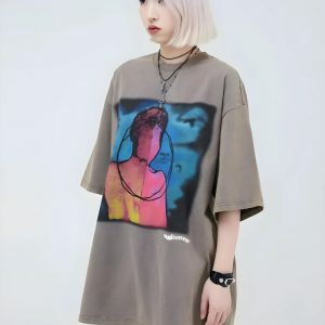 Y2K Fashion Abstract Tee: Coquette Style with Soft Girl Aesthetic