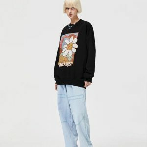 Y2K Fashion Acubi Style Sweatshirt - Dark Coquette Aesthetic Top