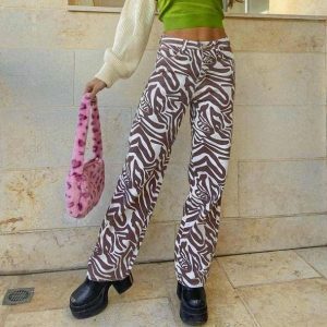 Y2K Fashion Aesthetic Wavy Pants - Coquette Style & Soft Girl Era