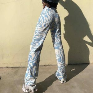 Y2K Fashion Aesthetic Wavy Pants - Coquette Style & Soft Girl Era