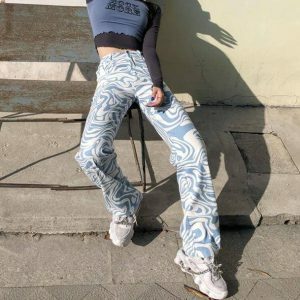 Y2K Fashion Aesthetic Wavy Pants - Coquette Style & Soft Girl Era