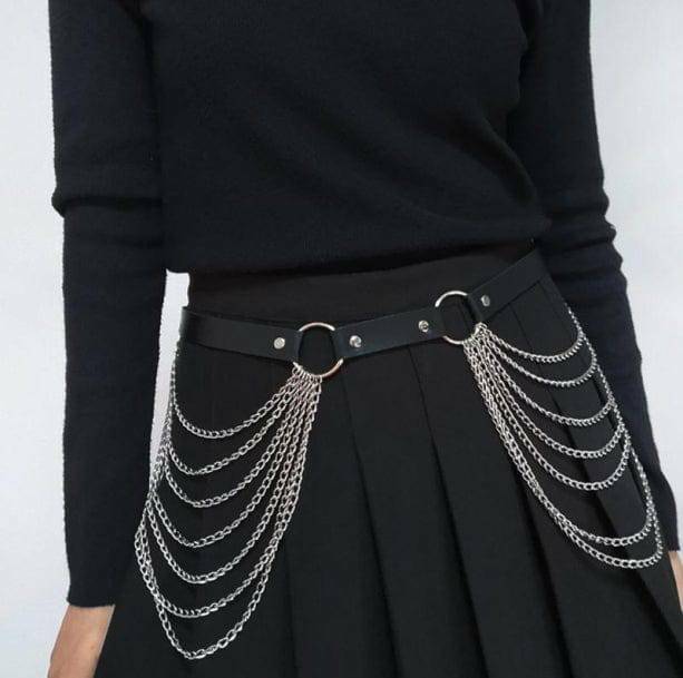 Y2K Fashion Belt with Waist Chain - Coquette Style Accessory