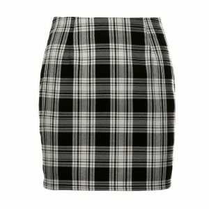 Y2K Fashion Black and White Plaid Mini Skirt - Coquette Aesthetic Style