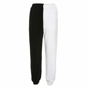 Y2K Fashion Black & White Pants - Coquette Style Aesthetic Outfit