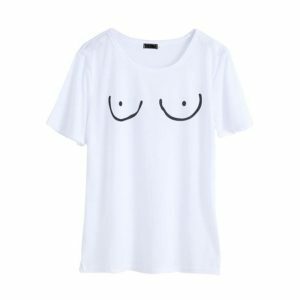 Y2K Fashion Boobs Print T-Shirt - Coquette Style Aesthetic Top