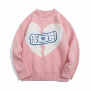 Y2K Fashion Broken Heart Sweater - Coquette Style & Aesthetic Vibes