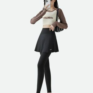 Y2K Fashion Bubble Skirt Leggings - Coquette Style Aesthetic Outfit