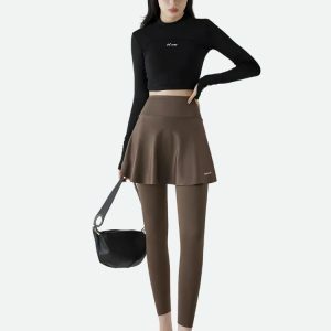 Y2K Fashion Bubble Skirt Leggings - Coquette Style Aesthetic Outfit