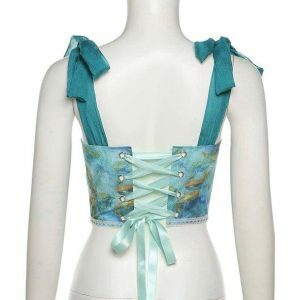 Y2K Fashion Bubble Skirt & Wet Tank Top - Coquette Aesthetic Outfit