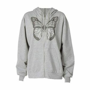 Y2K Fashion Butterfly Hoodie - Coquette Style Aesthetic Clothing