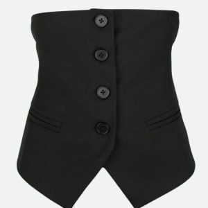 Y2K Fashion Button-Up Underbust Corset Top - Coquette & Acubi Style