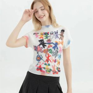 Y2K Fashion Cartoon Figures Printed Top - Coquette & Acubi Style