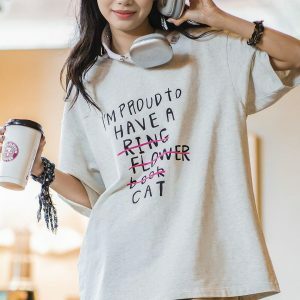 Y2K Fashion Cat Tee - Coquette Style with Aesthetic Vibes & Soft Girl Era