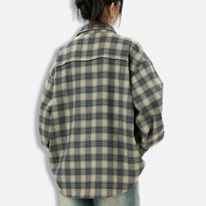 Y2K Fashion Checkered Shirt - Acubi Style Coquette Aesthetic Top